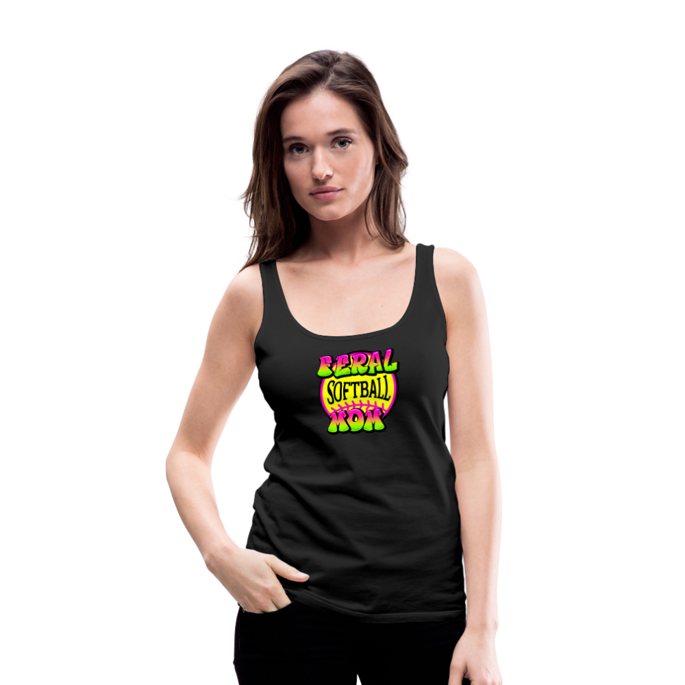 FERAL SOFTBALL MOM Women’s Premium Tank Top - black