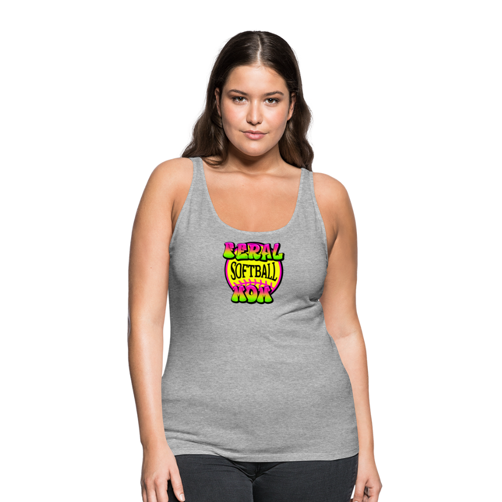 FERAL SOFTBALL MOM Women’s Premium Tank Top - heather gray