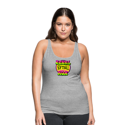 FERAL SOFTBALL MOM Women’s Premium Tank Top - heather gray