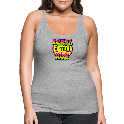 FERAL SOFTBALL MOM Women’s Premium Tank Top - heather gray