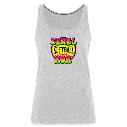 FERAL SOFTBALL MOM Women’s Premium Tank Top - heather gray