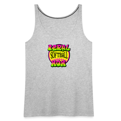 FERAL SOFTBALL MOM Women’s Premium Tank Top - heather gray