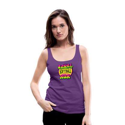 FERAL SOFTBALL MOM Women’s Premium Tank Top - purple