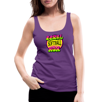 FERAL SOFTBALL MOM Women’s Premium Tank Top - purple