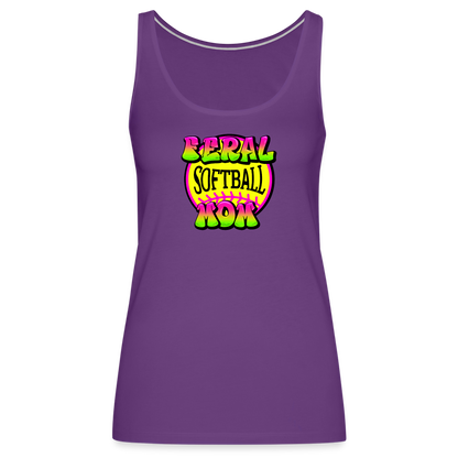 FERAL SOFTBALL MOM Women’s Premium Tank Top - purple