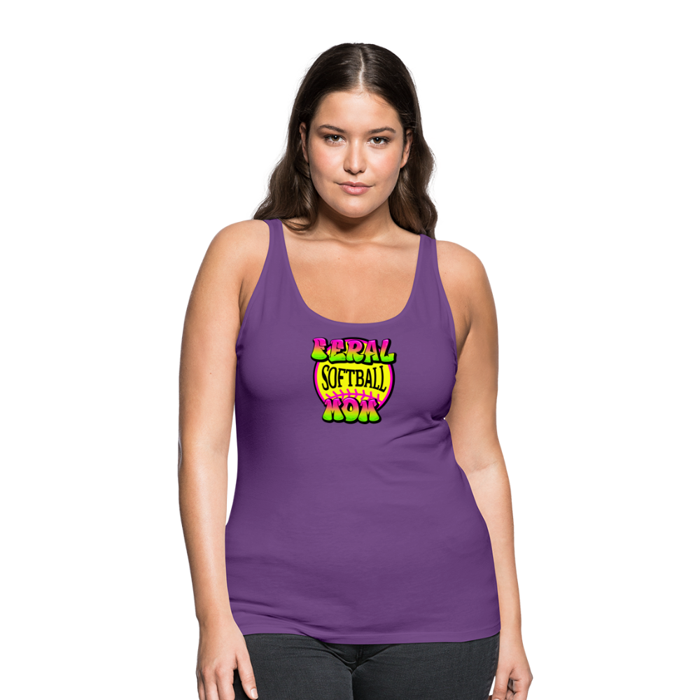 FERAL SOFTBALL MOM Women’s Premium Tank Top - purple