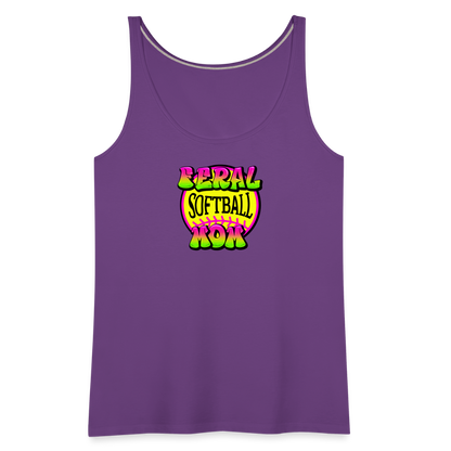 FERAL SOFTBALL MOM Women’s Premium Tank Top - purple