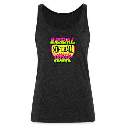 FERAL SOFTBALL MOM Women’s Premium Tank Top - charcoal grey