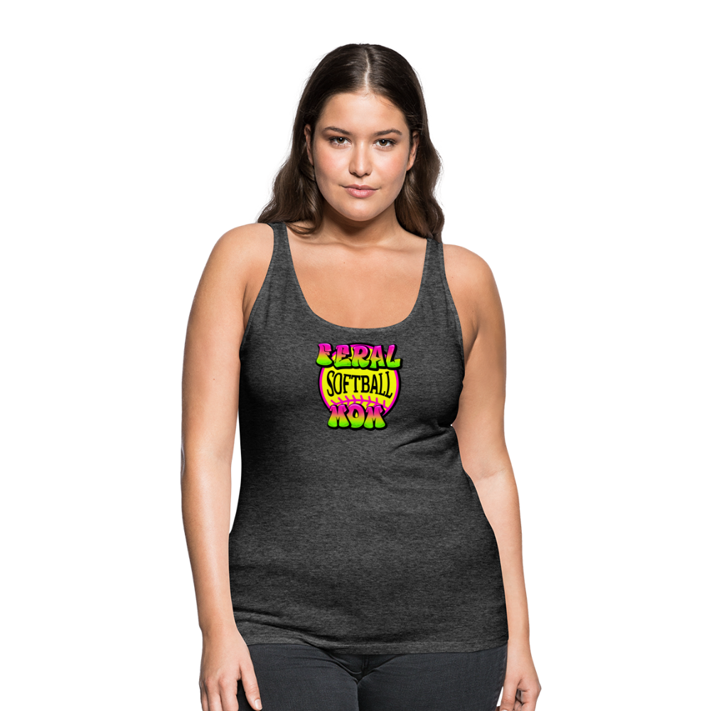 FERAL SOFTBALL MOM Women’s Premium Tank Top - charcoal grey