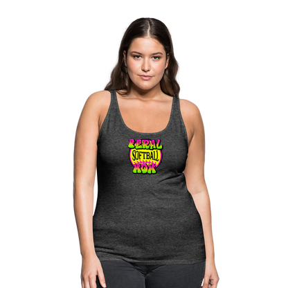 FERAL SOFTBALL MOM Women’s Premium Tank Top - charcoal grey