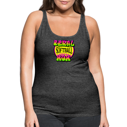 FERAL SOFTBALL MOM Women’s Premium Tank Top - charcoal grey