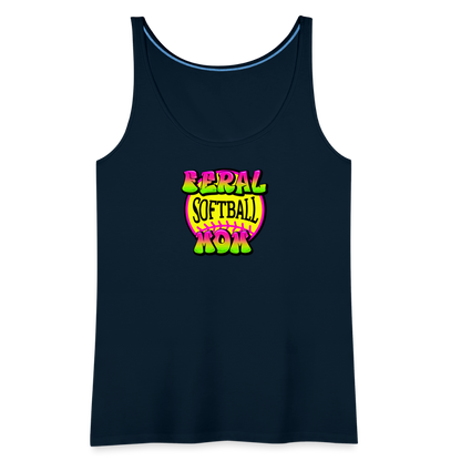 FERAL SOFTBALL MOM Women’s Premium Tank Top - deep navy
