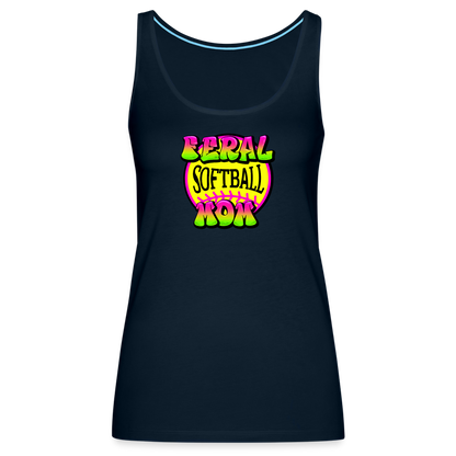 FERAL SOFTBALL MOM Women’s Premium Tank Top - deep navy