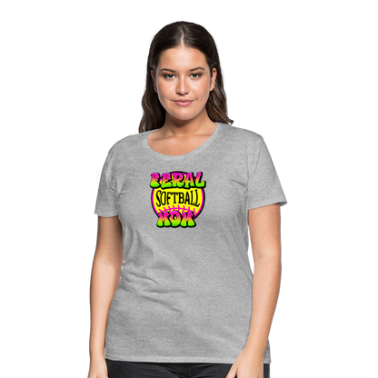 FERAL SOFTBALL MOM Women’s Premium T-Shirt - heather gray