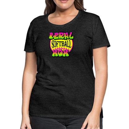 FERAL SOFTBALL MOM Women’s Premium T-Shirt - charcoal grey