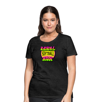 FERAL SOFTBALL MOM Women’s Premium T-Shirt - charcoal grey