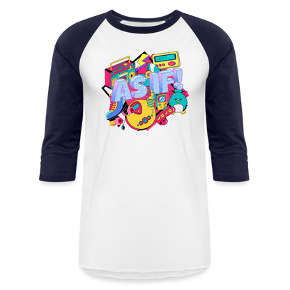"As If" Baseball T-Shirt - white/navy