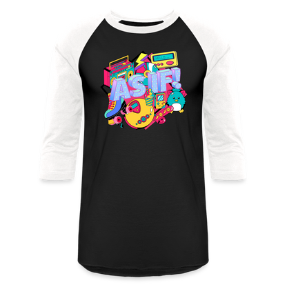 "As If" Baseball T-Shirt - black/white