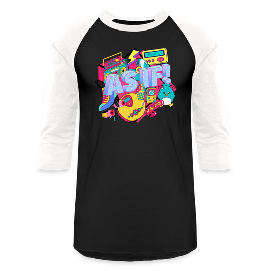 "As If" Baseball T-Shirt - black/white
