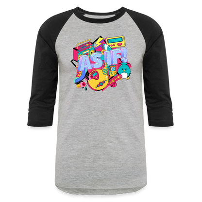 "As If" Baseball T-Shirt - heather gray/black