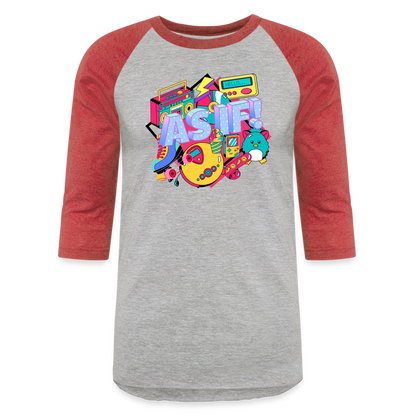 "As If" Baseball T-Shirt - heather gray/red