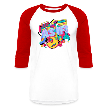 "As If" Baseball T-Shirt - white/red