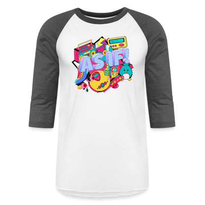 "As If" Baseball T-Shirt - white/charcoal
