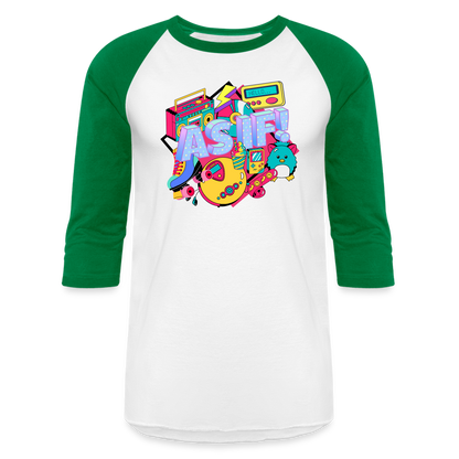 "As If" Baseball T-Shirt - white/kelly green