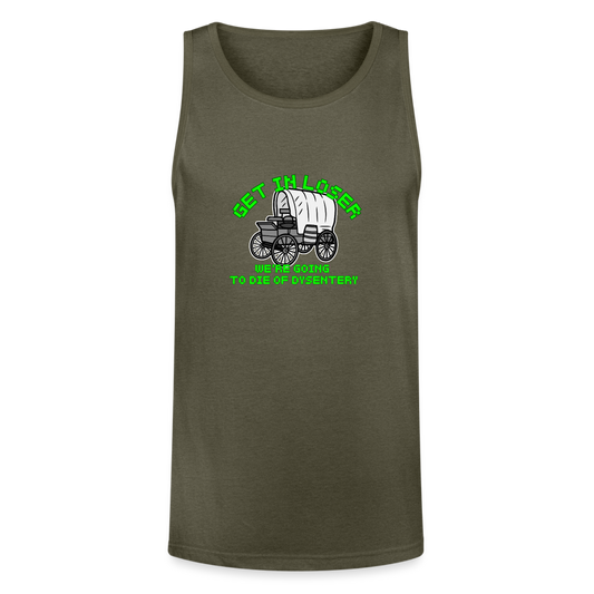 Dysentery Unisex Tri-Blend Organic Tank - heather olive