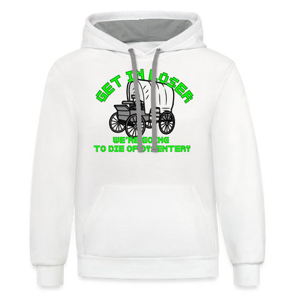 Dysentery Contrast Hoodie - white/gray