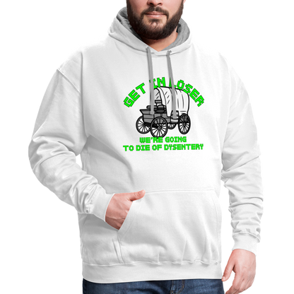Dysentery Contrast Hoodie - white/gray