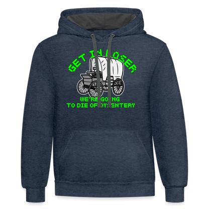 Dysentery Contrast Hoodie - indigo heather/asphalt