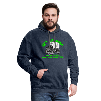 Dysentery Contrast Hoodie - indigo heather/asphalt