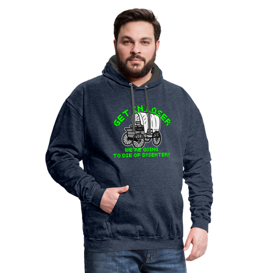 Dysentery Contrast Hoodie - indigo heather/asphalt