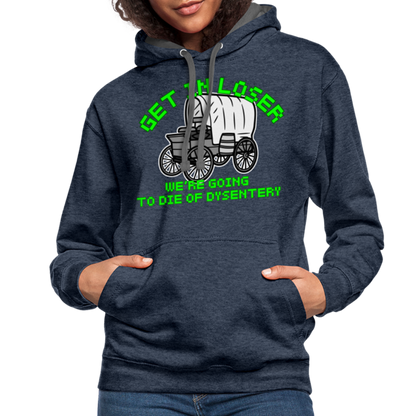 Dysentery Contrast Hoodie - indigo heather/asphalt