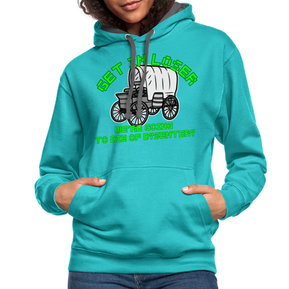 Dysentery Contrast Hoodie - scuba blue/asphalt