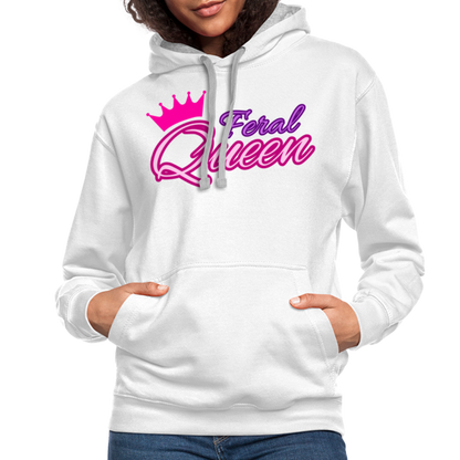 Feral Queen Contrast Hoodie - white/gray