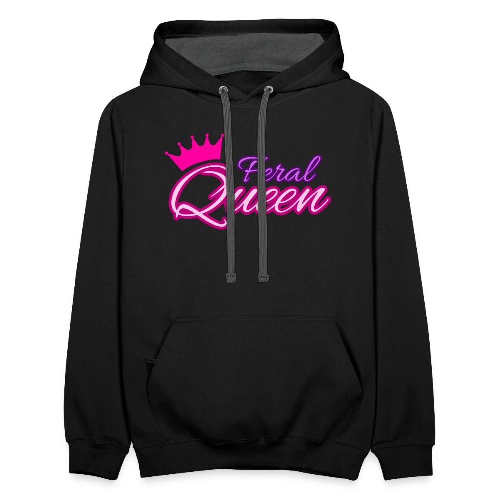 Feral Queen Contrast Hoodie - black/asphalt