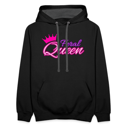 Feral Queen Contrast Hoodie - black/asphalt