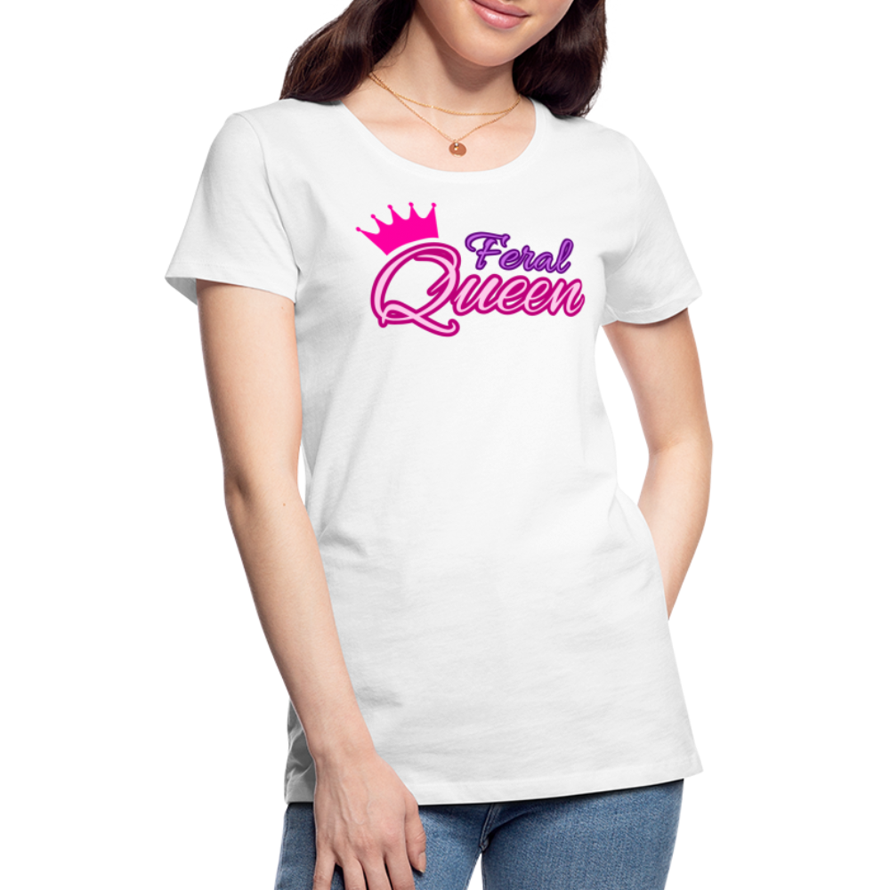 Feral Queen Women’s Premium T-Shirt - white