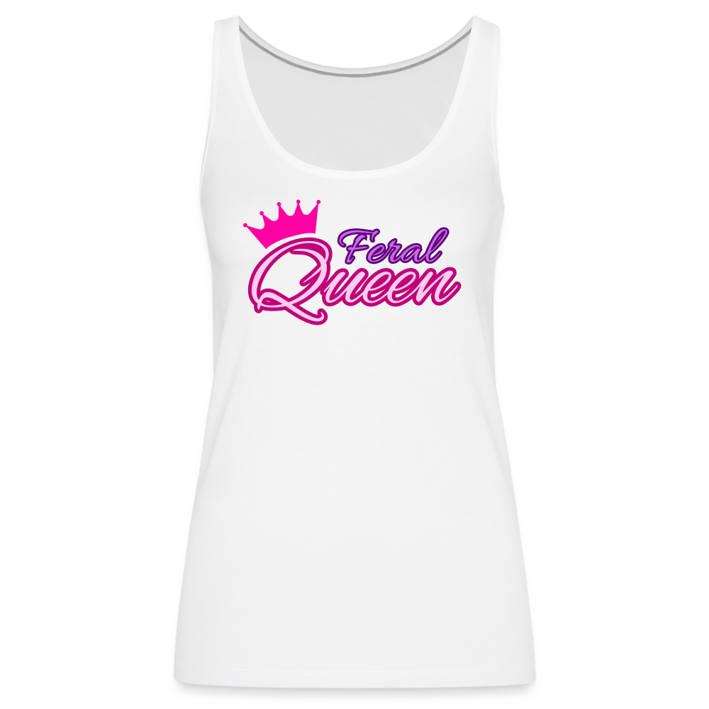 Feral Queen Women’s Premium Tank Top - white