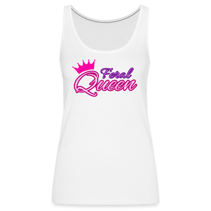 Feral Queen Women’s Premium Tank Top - white