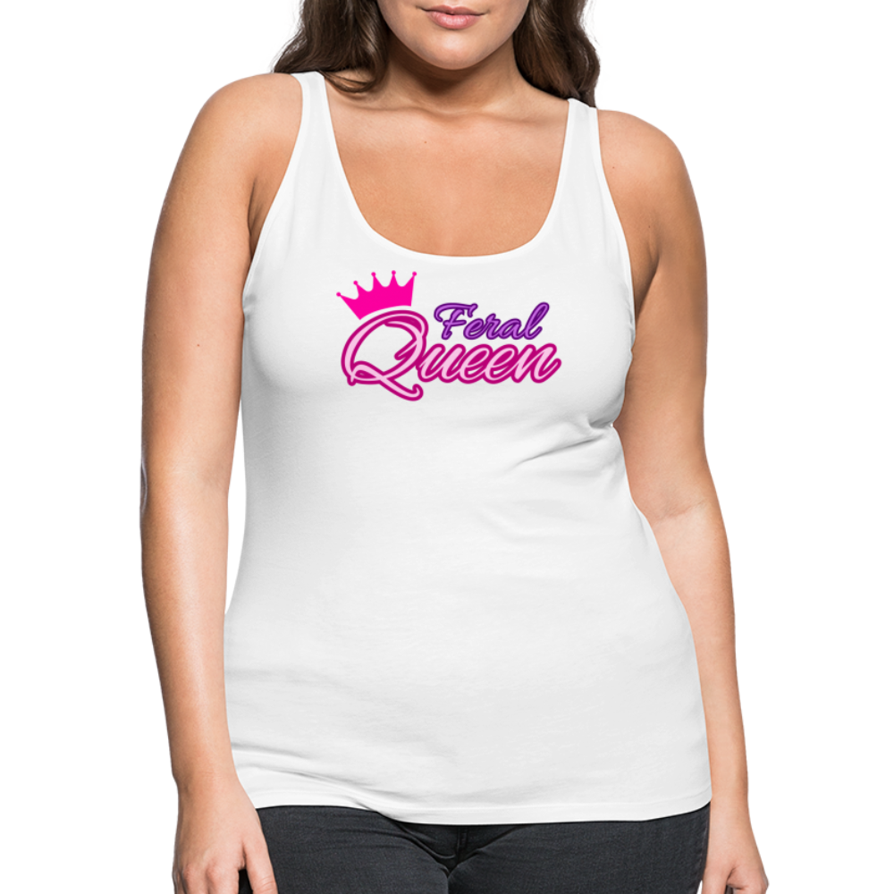 Feral Queen Women’s Premium Tank Top - white