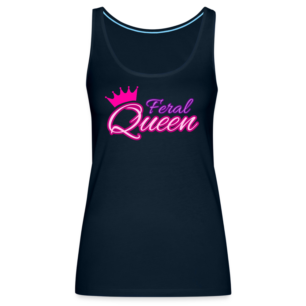 Feral Queen Women’s Premium Tank Top - deep navy