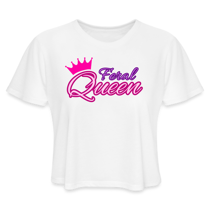 Feral Queen Women's Cropped T-Shirt - white