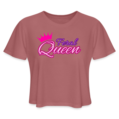 Feral Queen Women's Cropped T-Shirt - mauve