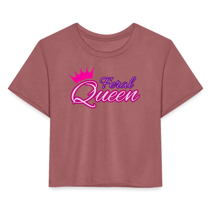 Feral Queen Women's Cropped T-Shirt - mauve