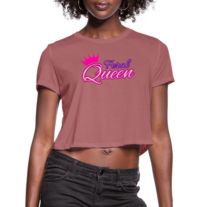 Feral Queen Women's Cropped T-Shirt - mauve