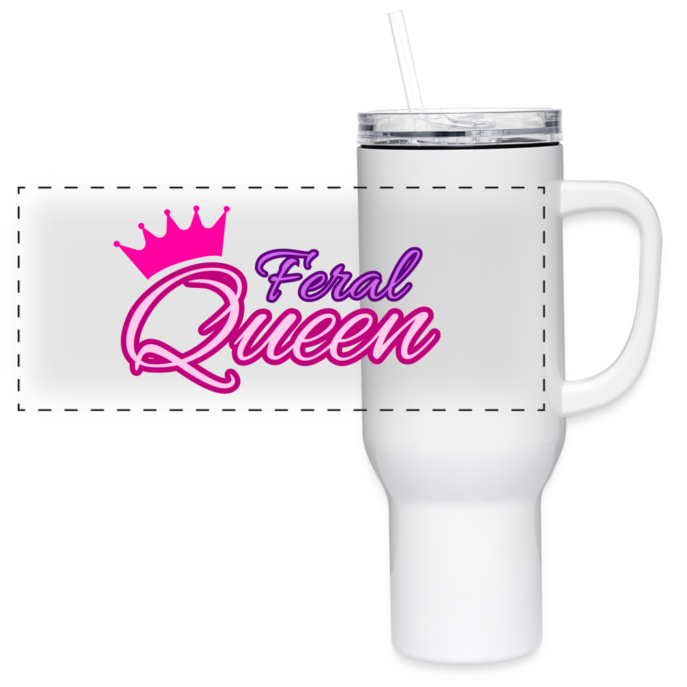 Feral Queen 40 oz Travel Tumbler - white