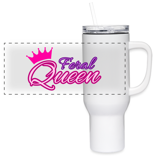 Feral Queen 40 oz Travel Tumbler - white